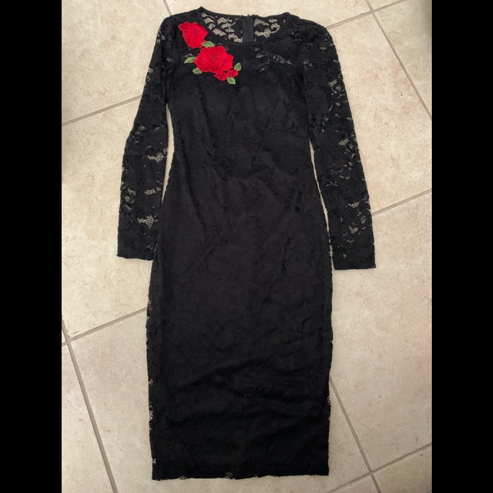 Woman black dress